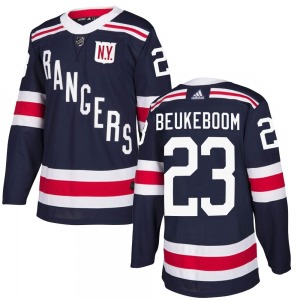 Adult Authentic New York Rangers Jeff Beukeboom Navy Blue 2018 Winter Classic Home Official Adidas Jersey
