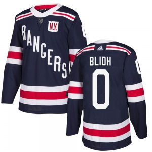 Adult Authentic New York Rangers Anton Blidh Navy Blue 2018 Winter Classic Home Official Adidas Jersey