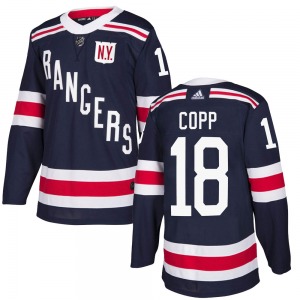 Adult Authentic New York Rangers Andrew Copp Navy Blue 2018 Winter Classic Home Official Adidas Jersey