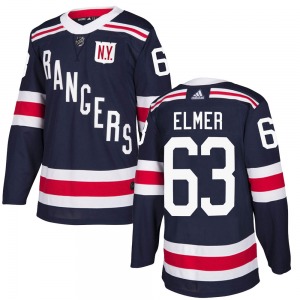 Adult Authentic New York Rangers Jake Elmer Navy Blue 2018 Winter Classic Home Official Adidas Jersey