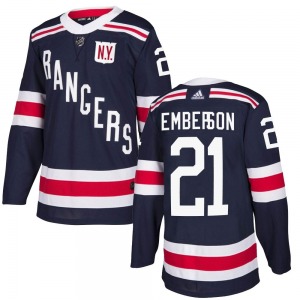 Adult Authentic New York Rangers Ty Emberson Navy Blue 2018 Winter Classic Home Official Adidas Jersey