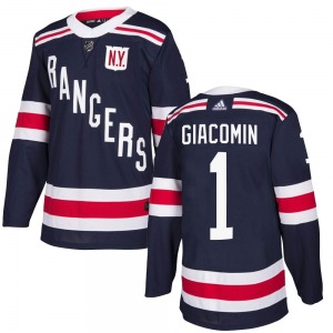 Adult Authentic New York Rangers Eddie Giacomin Navy Blue 2018 Winter Classic Home Official Adidas Jersey