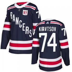 Adult Authentic New York Rangers Vitali Kravtsov Navy Blue 2018 Winter Classic Home Official Adidas Jersey