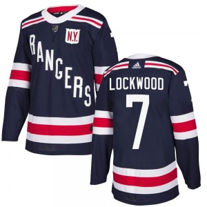 Adult Authentic New York Rangers William Lockwood Navy Blue 2018 Winter Classic Home Official Adidas Jersey