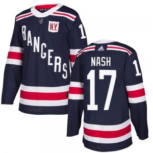 Adult Authentic New York Rangers Riley Nash Navy Blue 2018 Winter Classic Home Official Adidas Jersey