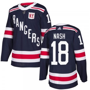 Adult Authentic New York Rangers Riley Nash Navy Blue 2018 Winter Classic Home Official Adidas Jersey