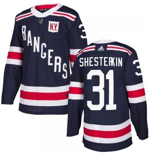 Adult Authentic New York Rangers Igor Shesterkin Navy Blue 2018 Winter Classic Home Official Adidas Jersey