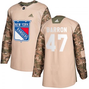 Adult Authentic New York Rangers Morgan Barron Camo Veterans Day Practice Official Adidas Jersey