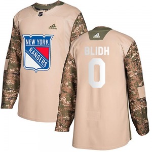 Adult Authentic New York Rangers Anton Blidh Camo Veterans Day Practice Official Adidas Jersey