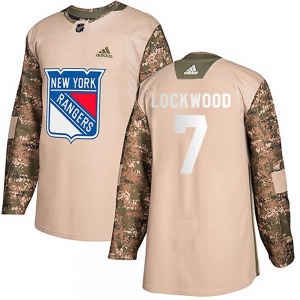 Adult Authentic New York Rangers William Lockwood Camo Veterans Day Practice Official Adidas Jersey