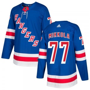Youth Authentic New York Rangers Niko Mikkola Royal Blue Home Official Adidas Jersey
