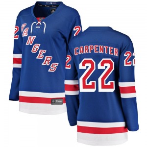 Women's Breakaway New York Rangers Ryan Carpenter Blue Home Official Fanatics Branded Jersey