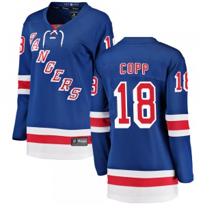 Women's Breakaway New York Rangers Andrew Copp Blue Home Official Fanatics Branded Jersey