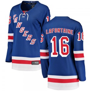 Women's Breakaway New York Rangers Pat Lafontaine Blue Home Official Fanatics Branded Jersey
