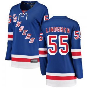 Women's Breakaway New York Rangers Ryan Lindgren Blue Home Official Fanatics Branded Jersey