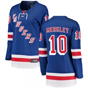 Women's Breakaway New York Rangers Nick Merkley Blue Home Official Fanatics Branded Jersey