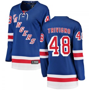 Women's Breakaway New York Rangers Bobby Trivigno Blue Home Official Fanatics Branded Jersey