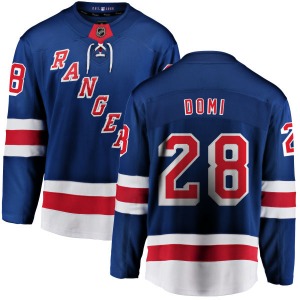 Adult Breakaway New York Rangers Tie Domi Blue Home Official Fanatics Branded Jersey
