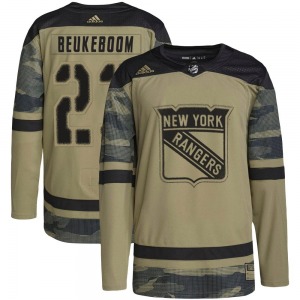 Youth Authentic New York Rangers Jeff Beukeboom Camo Military Appreciation Practice Official Adidas Jersey