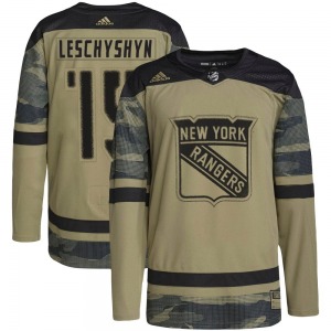 Youth Authentic New York Rangers Jake Leschyshyn Camo Military Appreciation Practice Official Adidas Jersey