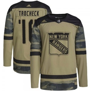 Youth Authentic New York Rangers Vincent Trocheck Camo Military Appreciation Practice Official Adidas Jersey