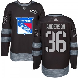 Youth Authentic New York Rangers Glenn Anderson Black 1917-2017 100th Anniversary Official Jersey