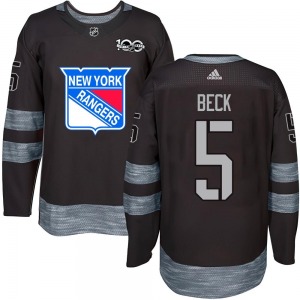 Youth Authentic New York Rangers Barry Beck Black 1917-2017 100th Anniversary Official Jersey