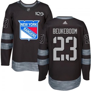 Youth Authentic New York Rangers Jeff Beukeboom Black 1917-2017 100th Anniversary Official Jersey