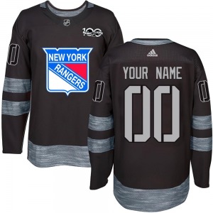 Youth Authentic New York Rangers Custom Black Custom 1917-2017 100th Anniversary Official Jersey