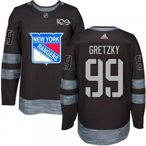 Youth Authentic New York Rangers Wayne Gretzky Black 1917-2017 100th Anniversary Official Jersey