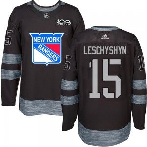 Youth Authentic New York Rangers Jake Leschyshyn Black 1917-2017 100th Anniversary Official Jersey