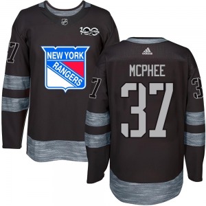 Youth Authentic New York Rangers George Mcphee Black 1917-2017 100th Anniversary Official Jersey