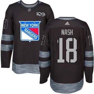 Youth Authentic New York Rangers Riley Nash Black 1917-2017 100th Anniversary Official Jersey