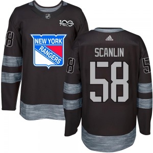 Youth Authentic New York Rangers Brandon Scanlin Black 1917-2017 100th Anniversary Official Jersey