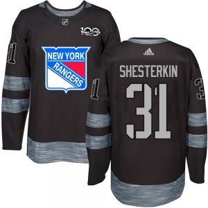 Youth Authentic New York Rangers Igor Shesterkin Black 1917-2017 100th Anniversary Official Jersey
