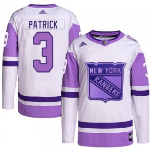 Youth Authentic New York Rangers James Patrick White/Purple Hockey Fights Cancer Primegreen Official Adidas Jersey