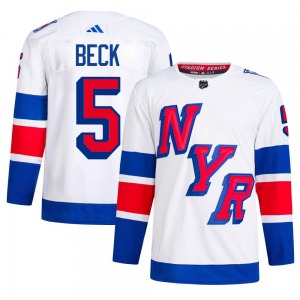 Adult Authentic New York Rangers Barry Beck White 2024 Stadium Series Primegreen Official Adidas Jersey