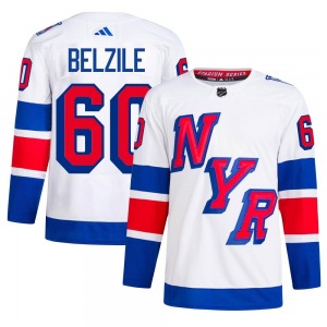 Adult Authentic New York Rangers Alex Belzile White 2024 Stadium Series Primegreen Official Adidas Jersey