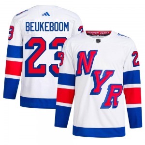 Adult Authentic New York Rangers Jeff Beukeboom White 2024 Stadium Series Primegreen Official Adidas Jersey
