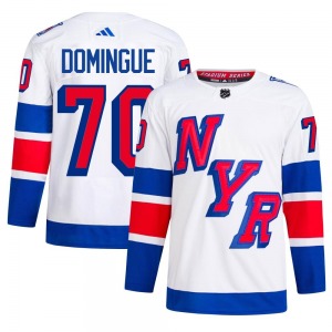 Adult Authentic New York Rangers Louis Domingue White 2024 Stadium Series Primegreen Official Adidas Jersey