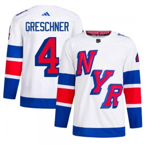 Adult Authentic New York Rangers Ron Greschner White 2024 Stadium Series Primegreen Official Adidas Jersey