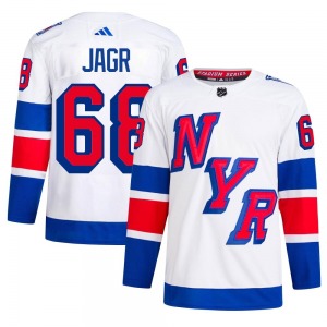 Adult Authentic New York Rangers Jaromir Jagr White 2024 Stadium Series Primegreen Official Adidas Jersey