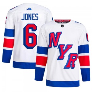 Adult Authentic New York Rangers Zac Jones White 2024 Stadium Series Primegreen Official Adidas Jersey