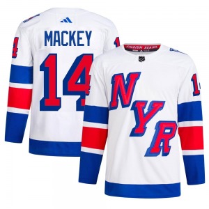 Adult Authentic New York Rangers Connor Mackey White 2024 Stadium Series Primegreen Official Adidas Jersey