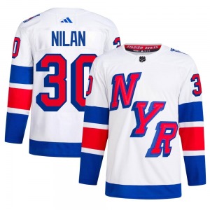 Adult Authentic New York Rangers Chris Nilan White 2024 Stadium Series Primegreen Official Adidas Jersey