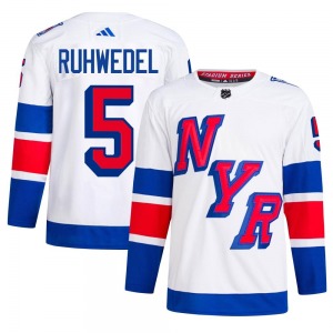 Adult Authentic New York Rangers Chad Ruhwedel White 2024 Stadium Series Primegreen Official Adidas Jersey