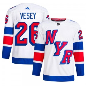 Adult Authentic New York Rangers Jimmy Vesey White 2024 Stadium Series Primegreen Official Adidas Jersey