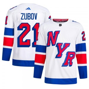 Adult Authentic New York Rangers Sergei Zubov White 2024 Stadium Series Primegreen Official Adidas Jersey