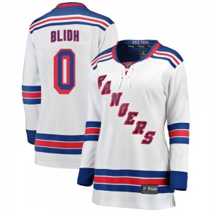 Women's Breakaway New York Rangers Anton Blidh White Away Official Fanatics Branded Jersey