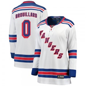 Women's Breakaway New York Rangers Nikolas Brouillard White Away Official Fanatics Branded Jersey